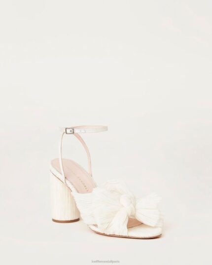 femmes Loeffler Randall perle végétalienne talon à nœud plissé camélia chaussures 8HL81