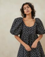 femmes Loeffler Randall petites fleurs noires haut matelassé jessalyn vêtements 8HL8247 - Image 2