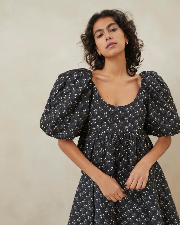 femmes Loeffler Randall petites fleurs noires haut matelassé jessalyn vêtements 8HL8247 - Image 2