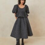 femmes Loeffler Randall petites fleurs noires haut matelassé jessalyn vêtements 8HL8247