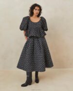 femmes Loeffler Randall petites fleurs noires haut matelassé jessalyn vêtements 8HL8247