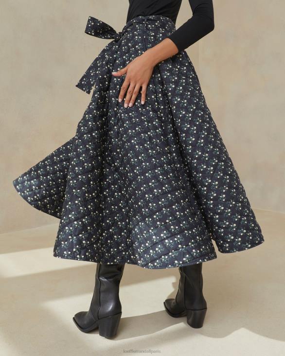 femmes Loeffler Randall petites fleurs noires jupe matelassée Leigh vêtements 8HL8237 - Image 3