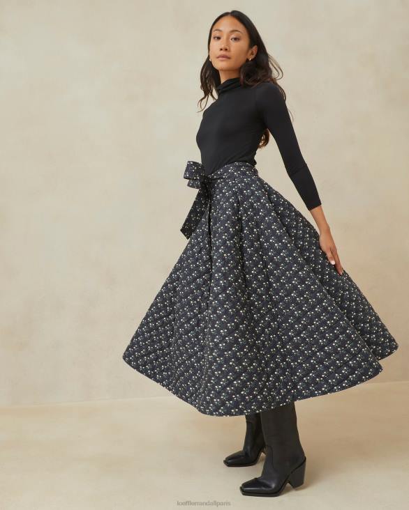 femmes_loeffler_randall_petites_fleurs_noires_jupe_matelassee_leigh_vetements_8hl8237.jpg femmes Loeffler Randall petites fleurs noires jupe matelassée Leigh vêtements 8HL8237 - Image 1