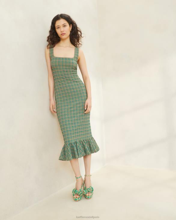 femmes_loeffler_randall_plaid_vert_caramel_au_beurre_robe_debardeur_a_ourlet_volante_yessica_vetements_8hl8188.jpg femmes Loeffler Randall plaid vert/caramel au beurre robe débardeur à ourlet volanté yessica vêtements 8HL8188 - Image 1