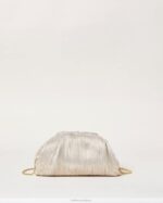 femmes Loeffler Randall platine pochette dôme plissée Bailey Sacs 8HL8357