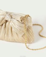 femmes Loeffler Randall platine pochette rochelle à petit nœud Sacs 8HL8342 - Image 2