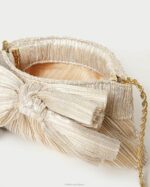 femmes Loeffler Randall platine pochette rochelle à petit nœud Sacs 8HL8342 - Image 4