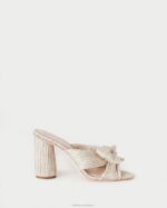 femmes Loeffler Randall platine talon à nœud plissé chaussures 8HL810 - Image 2