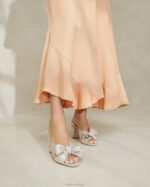 femmes Loeffler Randall platine talon à nœud plissé chaussures 8HL810 - Image 5