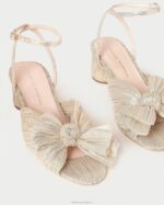 femmes Loeffler Randall platine talon à nœud plissé dahlia chaussures 8HL86 - Image 2