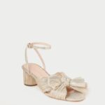 femmes Loeffler Randall platine talon à nœud plissé dahlia chaussures 8HL86