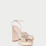 femmes Loeffler Randall platine talon à plateforme natalia chaussures 8HL816