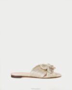 femmes Loeffler Randall platine toboggan à nœud plissé Daphné chaussures 8HL8100 - Image 2