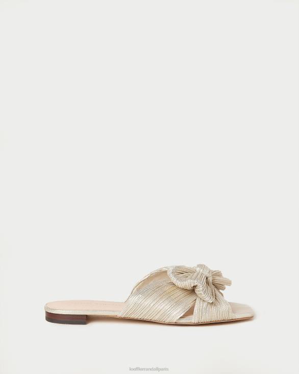 femmes Loeffler Randall platine toboggan à nœud plissé Daphné chaussures 8HL8100 - Image 2
