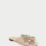femmes Loeffler Randall platine toboggan à nœud plissé Daphné chaussures 8HL8100
