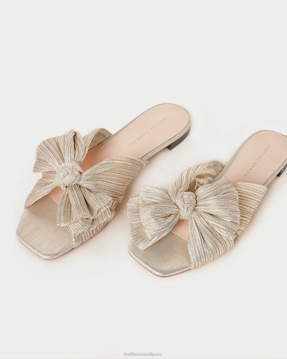 femmes Loeffler Randall platine toboggan à nœud plissé Daphné chaussures 8HL8100 - Image 3