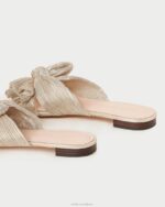 femmes Loeffler Randall platine toboggan à nœud plissé Daphné chaussures 8HL8100 - Image 4