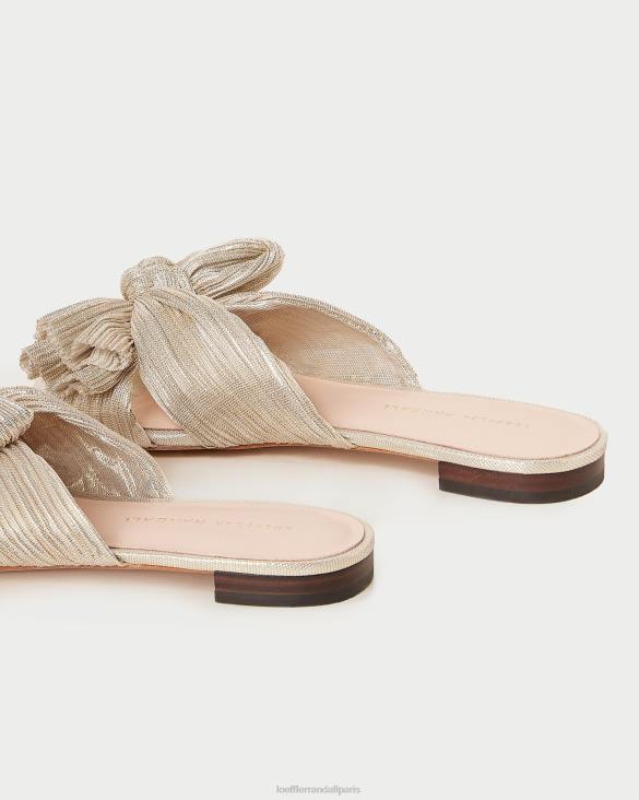 femmes Loeffler Randall platine toboggan à nœud plissé Daphné chaussures 8HL8100 - Image 4