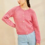 femmes Loeffler Randall rose cardigan à manches torsadées Lindy vêtements 8HL8255