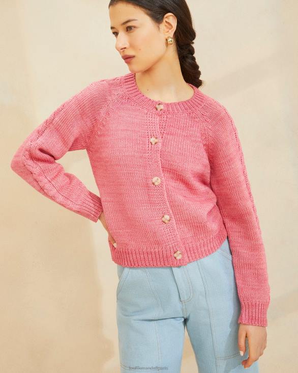 femmes_loeffler_randall_rose_cardigan_a_manches_torsadees_lindy_vetements_8hl8255.jpg femmes Loeffler Randall rose cardigan à manches torsadées Lindy vêtements 8HL8255 - Image 1