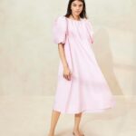 femmes Loeffler Randall rose tendre robe oversize rose à manches bouffantes mimi vêtements 8HL8183
