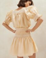 femmes Loeffler Randall sable/écru jupe smockée gilles vêtements 8HL8238 - Image 3
