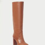 femmes Loeffler Randall safari botte haute dorée chaussures 8HL8278