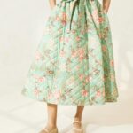 femmes Loeffler Randall sauge botanique florale jupe matelassée Leigh vêtements 8HL8231