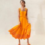 femmes Loeffler Randall souci robe midi brodée carine vêtements 8HL8196