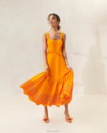 femmes Loeffler Randall souci robe midi brodée carine vêtements 8HL8196