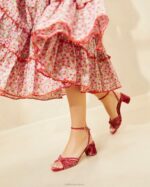 femmes Loeffler Randall thé rose nœud olivia mi-talon chaussures 8HL880 - Image 5
