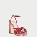 femmes Loeffler Randall thé rose sandale à plateforme à nœud rivka chaussures 8HL848
