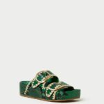 femmes Loeffler Randall vert/naturel sandale à semelle intérieure theo chaussures 8HL8120