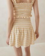 femmes Loeffler Randall vichy beige jupe smockée sienne vêtements 8HL8253 - Image 3