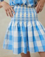 femmes Loeffler Randall vichy bleu jupe smockée gilles vêtements 8HL8220 - Image 2