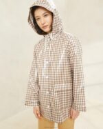 femmes Loeffler Randall vichy marron veste de pluie brumeuse vêtements 8HL8257 - Image 2