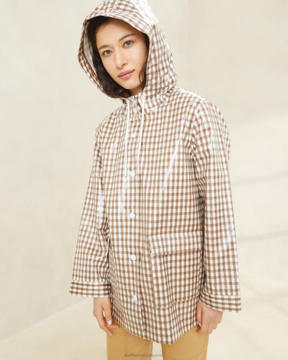 femmes Loeffler Randall vichy marron veste de pluie brumeuse vêtements 8HL8257 - Image 2