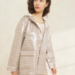 femmes Loeffler Randall vichy marron veste de pluie brumeuse vêtements 8HL8257