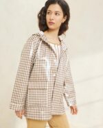 femmes Loeffler Randall vichy marron veste de pluie brumeuse vêtements 8HL8257
