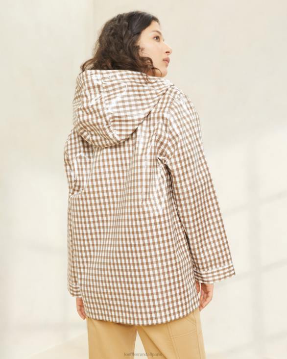 femmes Loeffler Randall vichy marron veste de pluie brumeuse vêtements 8HL8257 - Image 3