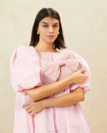 femmes Loeffler Randall vichy rose tendre pochette à nœud Rayne Sacs 8HL8380 - Image 5