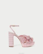 femmes Loeffler Randall vichy rose tendre talon à nœud natalia chaussures 8HL882 - Image 2