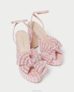 femmes Loeffler Randall vichy rose tendre talon à nœud natalia chaussures 8HL882 - Image 3