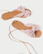 femmes Loeffler Randall vichy rose tendre toboggan à nœud pivoine chaussures 8HL8131 - Image 4