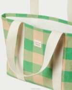 femmes Loeffler Randall vichy vert/caramel au beurre cabas moyen bennett Sacs 8HL8314 - Image 2