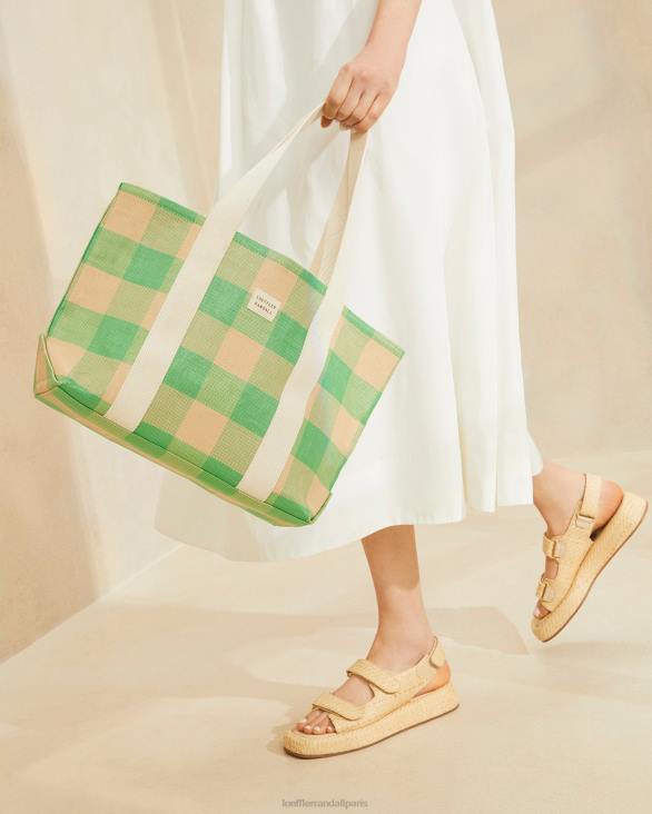 femmes Loeffler Randall vichy vert/caramel au beurre cabas moyen bennett Sacs 8HL8314 - Image 5